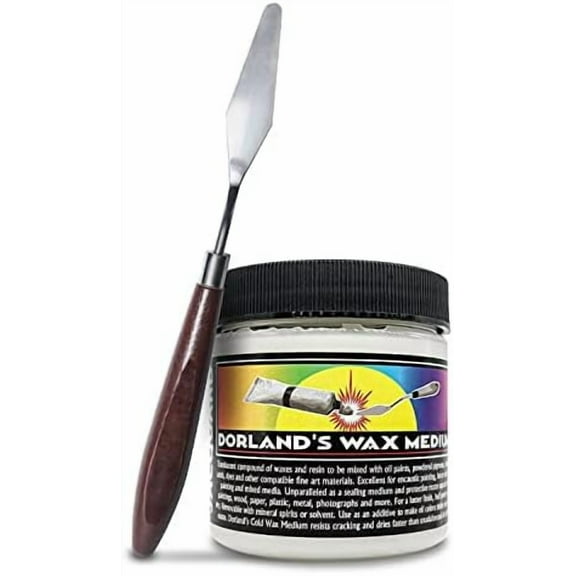 Jacquard Dorlands Wax 4fl oz - Cold Wax Medium Made in USA - Oil Painting - Watercolor Sealer - Bundled withPalette Knife$$