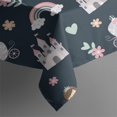 thumbnail image 5 of Dark Blue Princess Castle Pattern Square Tablecloth,Waterproof Square Table Cover,Wipeable Spillproof Washable Table Cover for Home Kitchen Party Decor 42"X42"(107x107cm), 5 of 6