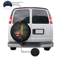 thumbnail image 4 of KAKALAD Shamrock American Flag Irish 02 Spare Tire Cover Universal Vehicle Accessories Buckle Car Tools 14”in, 4 of 6