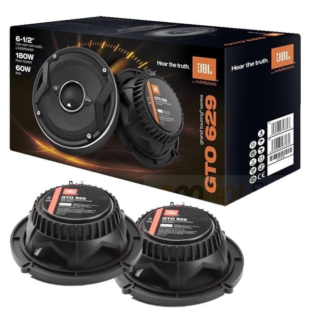 Altavoces para coche JBL GTO629, 6.5 pulgadas, 180 W, 3 ohmios, 93 dB, negros