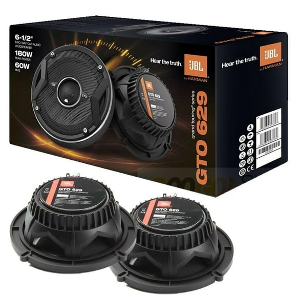 Altavoces para coche JBL GTO629, 6.5 pulgadas, 180 W, 3 ohmios, 93 dB, negros