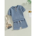 thumbnail image 3 of Bagilaanoe 2pcs Toddler Baby Boy Short Pants Set Short Sleeve T-Shirt Tops + Shorts 6M 12M 18M 24M 3T Kids Casual Summer Outfits, 3 of 9