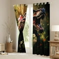 thumbnail image 3 of Erosebridal 3D Dinosaur Curtains Dino Blackout Curtains, Wild Animal Curtains & Drapes Jungle Bedroom Curtains, Tyrannosaurus Rex Window Treatments Dinosaur Gifts, 3 of 6