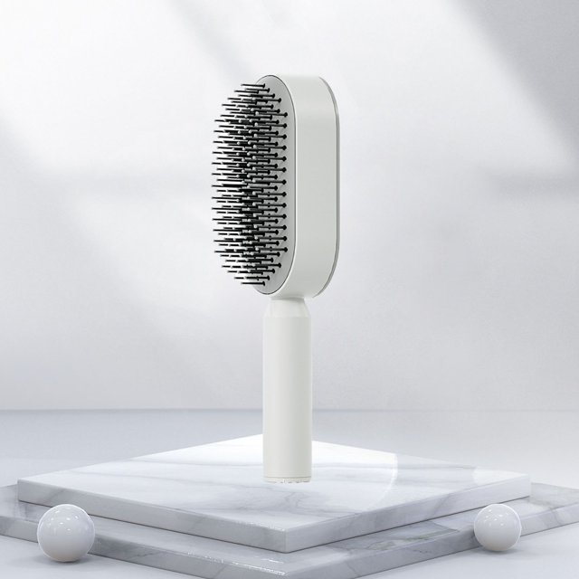 Cushion Hair Brush Self Cleaning Scalp Massage Rounded Comb Teeth Hair Comb for Women Long Hair