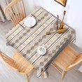 thumbnail image 2 of Brown Geometric Striped Pattern Square Tablecloth,Waterproof Square Table Cover,Wipeable Spillproof Washable Table Cover for Home Kitchen Party Decor 60"x60"(152x152cm), 2 of 6