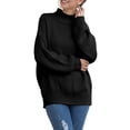 thumbnail image 1 of xiaxaixu Chandail pour Femmes, Col Roulé Manches Ballon Couleur Unie Tricot, 1 of 7