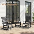 thumbnail image 3 of SERWALL Oversized Outdoor Rocking Chair Set of 2 with Footrest for Adults, HDPE All Weather Patio Rocker for Porch, Garden, Lawn, Grey, 3 of 9