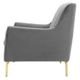 thumbnail image 3 of Tufted Loveseat Sofa, Velvet, Grey Gray, Modern Contemporary Urban Design, Living Lounge Room Hotel Lobby Hospitality, 3 of 8
