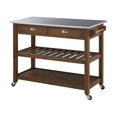 thumbnail image 1 of Boraam 98521 Sonoma Kitchen Cart with Stainless Steel Top - Chestnut Wire Brush, 1 of 3
