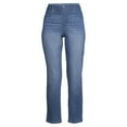 thumbnail image 4 of Time and Tru Women's Mid Rise Relaxed Straight Pull On Jeans, 4 of 5