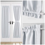 Blackout French Door Curtain - Soft Fabric Heavy-Duty Rod Pocket Door Curtain for Privacy Window Drapery Curtain For Door Window White 64*102cm
