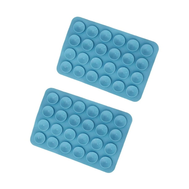 2 fundas de silicona con ventosa para teléfono, soporte adhesivo, accesorios para manos libres. Azul claro