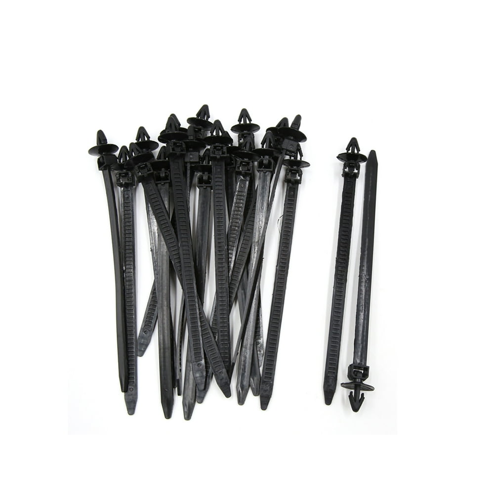 20Pcs 8mm x 175mm Plastic Push Mount Loop Cable Ties Zip Wire Fastener
