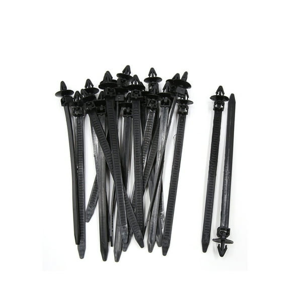 20Pcs 8mm x 175mm Plastic Push Mount Loop Cable Ties Zip Wire Fastener