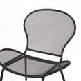 thumbnail image 4 of Kreighton Modern Outdoor Iron Club Chair, Set of 2, Matte Black, 4 of 9