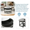 thumbnail image 6 of Harper & Bright Designs Round Lift Top Coffee Table Set with Stools Underneath, Wood Nesting Coffee Table with Storage for Small Spaces, 6 of 14