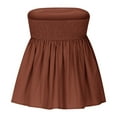 thumbnail image 5 of Vmvidoty Women's Tube Tops Ruffle Hem Sleeveless Peplum Bandeau Strappy Cami Tank Top Brown S, 5 of 7