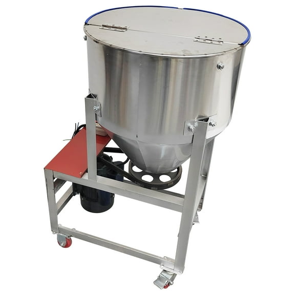 SS Feed Mixer Granular Plastic Mixer Powder Mixer Blender Mixing Machine with Castor 50kg/110Lbs