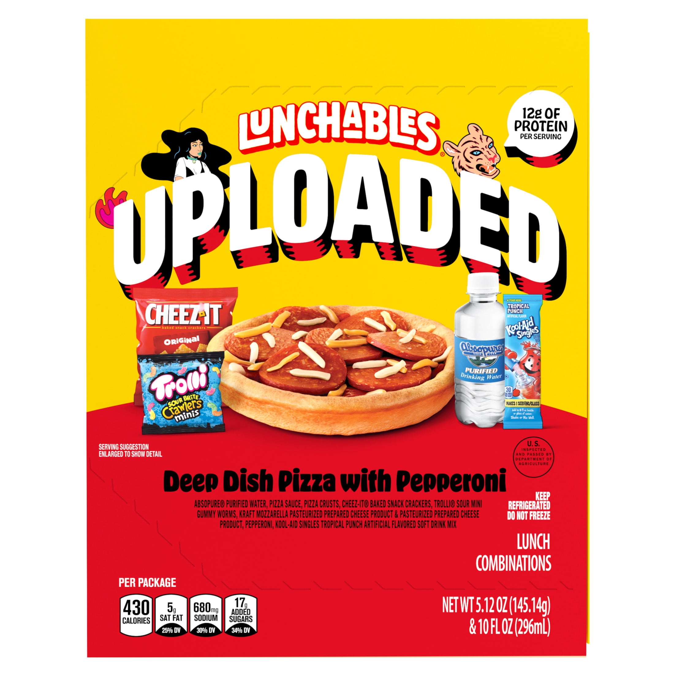 Lunchables Uploaded Deep Dish Pizza with Pepperoni Snack Kit, 15.12 oz Box