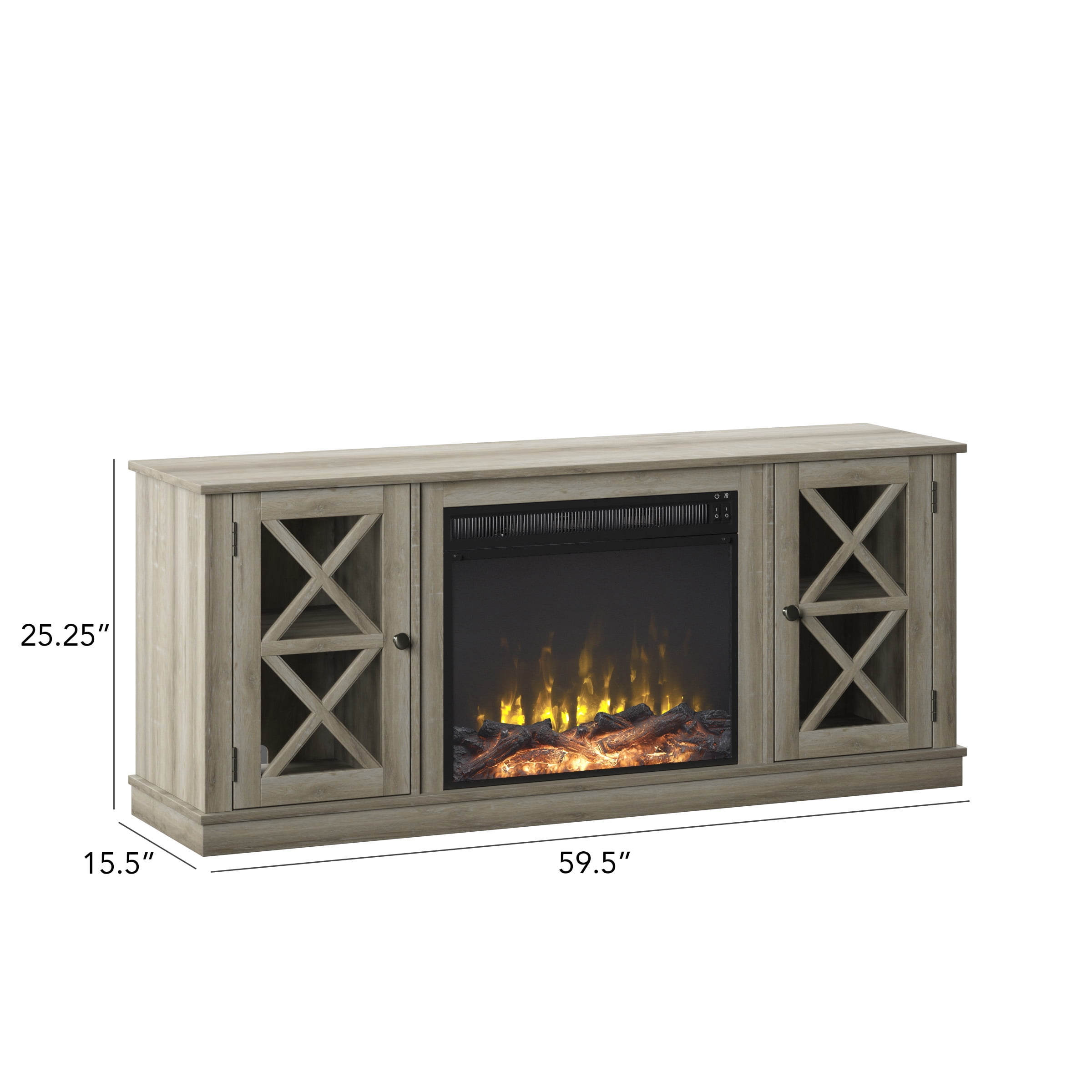 TTwin Star Home Farmhouse ClassicFlame Fireplace TV Stand for TVs up to 65", West Point Pine