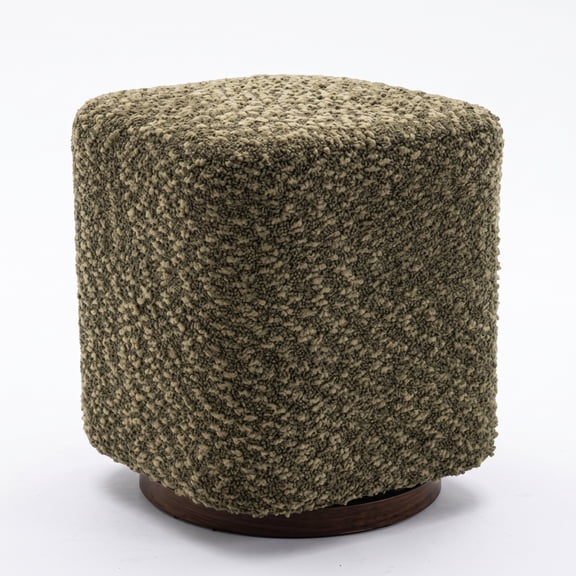 360°Swivel Vanity Stool for Women, Upholstered Makeup Chair, Modern Accent Ottoman for Bedroom, Living Room