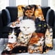 thumbnail image 4 of Bonita manta con diseño de gato, animales, mascotas, regalos para amantes de los gatos, mantas de franela suaves y ligeras para niños y adultos, 4 of 5