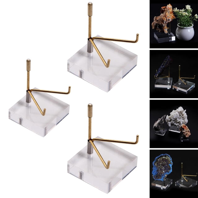 Base acrílica surtida Soporte de exhibición Soporte Piedras preciosas Minerales Especímenes Mineral Geoda Cristales Bola Citrino Amatista Rocas 2 piezas L 1 pieza S Macarena Soportes de caballete de exhibición de acrílico