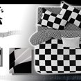 thumbnail image 2 of Funda nórdica a cuadros + 2 fundas de almohada: juego de cama reversible geométrico en blanco y negro para 2 personas y adultos, 2 of 5