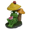 thumbnail image 4 of Alpine Corporation 12"H Frog Mushroom Statue with Solar Light-Up Eyes, 4 of 5