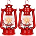 thumbnail image 1 of 2 Pcs Hurricane Lantern 10 Inch Original Oil Burning Lantern Vintage Hanging Oil Lamp Outdoor Indoor Decorative Kerosene Fuel Lanterns for Camping Home Patio(Red), 1 of 7