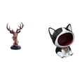 thumbnail image 1 of Figura de cabeza de ciervo,Adorno de cabeza de ciervo,estatua de animal decorativa,Figura de cabeza de ciervo para decoración de mesa creativa,Estatua de escritorio,Estatua de gato con forma, 1 of 8