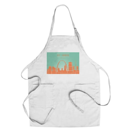 - St Louis - City Skyline - Lantern Press Artwork (Cotton/Polyester Chef's Apron)