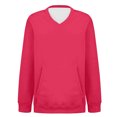 thumbnail image 5 of Women's V-Neck Sweatshirt with Pockets, Womens V Neck Sweatshirts No Hood Lightweight Casual Soft Fashion Hot Pink XL, 5 of 7