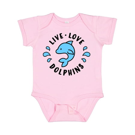 

Inktastic Live Love Dolphins Gift Baby Boy or Baby Girl Bodysuit