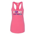 thumbnail image 2 of I Love My Boyfriend Tie Dye Pop Culture Ladies Racerback Tank Top, Hot Pink, Small, 2 of 3