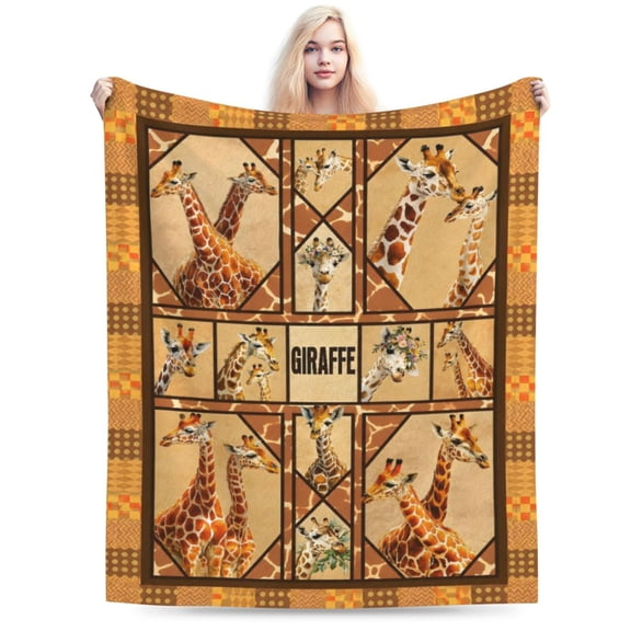 Giraffe Throw Blanket Giraffe Stuff Gifts for Adults Women Men Soft Cozy Warm Plush Fluffy Fuzzy Fleece Blanket 50x40