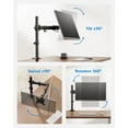 thumbnail image 3 of Single Monitor Mount, Arm for 13”-32” Monitors up to 17.6 lbs, Adjustable Stand with 16” Max Height, Desk Mount C-Clamp and Grommet Base, 75x75mm or 100x100mm, 3 of 5