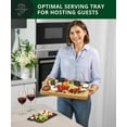thumbnail image 6 of Extra Large Bamboo Charcuterie Boards - Large Charcuterie Board Set w/ 3 Sauce Bowls, 4 Knives & Slate Plate - Unique Cheese Board & Serving Tray with Bread & Butter Plates - Ideal Housewarming Gift, 6 of 9