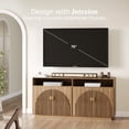 thumbnail image 2 of BELLEZE 65 Inch Fluted TV Stand, Mid Century Modern Entertainment Center with Storage Cabinets & Open Shelves, Media Console TV Cabinet with Adjustable Shelves For Living Room, Caramel Brown, 2 of 7