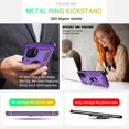 thumbnail image 5 of Moto G Stylus 5G 2022 Case, Moto G Stylus 5G Case 2022 with HD Screen Protector, [Military-Grade] Magnetic Ring Holder Kickstand Shockproof Protective Case for Moto G Stylus 5G 2022, Purple, 5 of 13