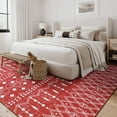 thumbnail image 6 of Jamfeel Area Rugs Vintage Geometric Printed Washable Rug Comfy Soft Non Slip Low Pile Carpet for Living Room, Kitchen, Office 5'x8' Red, 6 of 6