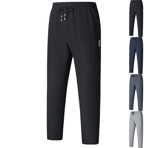Admvng Joggers for Men Casual Solid Color Elastic Waist Lightweight Quick Dry Jogger Men's Sweatpants XS-2XL