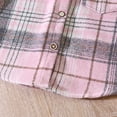 thumbnail image 5 of Eltusu Girls Plaid Shirts, Button-Up Relaxed Fit Lapel Collar Soft Long Sleeve Shirts Pink Size 1-11 T, 5 of 7