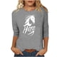 thumbnail image 3 of TaTaai Womens 2026 New Year Celebration Print Three Quarter Sleeve Top Round Neck Casual Blouse Holiday Festival Party Wear Gift, 3 of 5