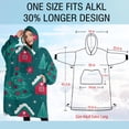 thumbnail image 4 of Oversized Wearable Blanket Hoodie,Dark Green Christmas Tree and House Pattern Sherpa Blanket Hoodie with Super Pockets,Super Warm Fuzzy Pullover for Women & Men, 4 of 6
