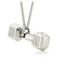 thumbnail image 2 of Women's Stainless Steel Dumbbell Necklace-Luke 1:37 by Shields of Strength, 2 of 4