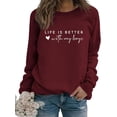 thumbnail image 1 of GVABRLN la Vie Est Meilleure avec Mes Garçons Chandail en Molleton Femmes Maman Vie Col Rond Manches Longues T-Shirts Graphiques Maman Maman Pull Tops, 1 of 5