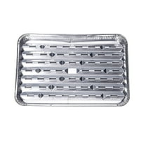 10-Pack Disposable Aluminum Broiler Pans - Heavy Duty Ribbed Grill Pans for Oven & BBQ, 9x13 Inch Foil Roasting Trays(Set of 10)