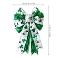 thumbnail image 3 of 2PCS St Patricks Day Bow for Wreath Decorations,18in Large White Green Glitter Shamrock Bowknot Irish Holiday Crafts Bows for Tree Topper Front Door Outdoor Outside, 3 of 7