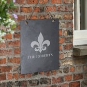 Custom Fleur-De-Lis Design Slate Memo Board, 8" x 6"